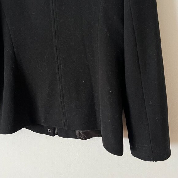 BHS Black Wool Blend Pea Coat Women's Size 12 EU 40 - Picture 10 of 11